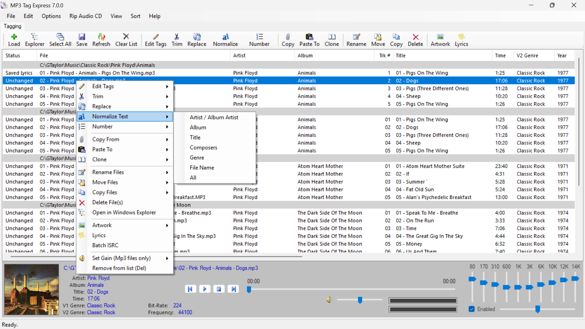Normalize Text across multiple files and folders